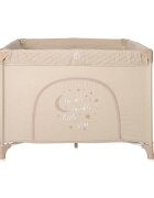 LORELLI Tarc de joaca pentru copii Lorello Sunny Playground Fog Beige Star deschidere laterala cu fermoar geanta de transport