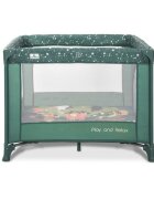 LORELLI Tarc de joaca Play N Relax Green Night 100x100x75 cm deschidere laterala cu fermoar geanta de transport