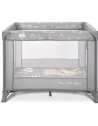 LORELLI Tarc de joaca Play N Relax Grey Adventure 100x100x75 cm deschidere laterala cu fermoar geanta de transport