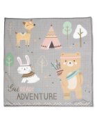 LORELLI Tarc de joaca Play N Relax Grey Adventure 100x100x75 cm deschidere laterala cu fermoar geanta de transport