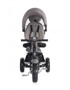 LORELLI Tricicleta pentru copii Enduro Grey Luxe 4 in 1 multifunctionala scaun rotativ cu 2 tipuri de suport pentru picioare roti mari silentioase spatar reglabil pe 2 pozitii si cosulet textil