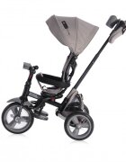 LORELLI Tricicleta pentru copii Enduro Grey Luxe 4 in 1 multifunctionala scaun rotativ cu 2 tipuri de suport pentru picioare roti mari silentioase spatar reglabil pe 2 pozitii si cosulet textil
