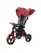 LORELLI Tricicleta pentru copii Enduro Red Black Luxe 4 in 1 multifunctionala scaun rotativ cu 2 tipuri de suport pentru picioare roti mari silentioase spatar reglabil pe 2 pozitii si cosulet textilanuleaza parinte