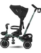 LORELLI Tricicleta pentru copii Freccia Black Green multifunctionala pliabila sezut rotativ 360 grade greutate admisa 25 kg roti Eva