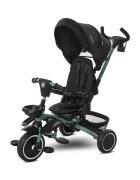 LORELLI Tricicleta pentru copii Freccia Black Green multifunctionala pliabila sezut rotativ 360 grade greutate admisa 25 kg roti Eva