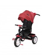 LORELLI Tricicleta pentru copii Jaguar Air Wheels Red Black 4 in 1 multifunctionala cu maner cu control parental scaun rotativ spatar reglabil pe 2 pozitii roti mari silentioase din cauciuc cu camera