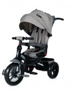 LORELLI Tricicleta pentru copii Jaguar Grey Luxe 4 in 1 multifunctionala cu maner cu control parental scaun rotativ 2 tipuri de suport pentru picioare si spatar inalt reglabil pe 2 pozitii