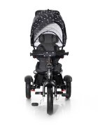 LORELLI Tricicleta pentru copii Neo Air Black Crowns 4 in 1 multifunctionala roti mari gonflabile spatar inalt reglabil sezut rotativ 2 tipuri de suport pentru picioare si dispozitiv de franare