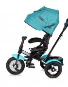 LORELLI Tricicleta pentru copii Neo Air Green Luxe 4 in 1 multifunctionala roti mari gonflabile spatar inalt reglabil sezut rotativ 2 tipuri de suport pentru picioare si dispozitiv de franare