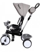 LORELLI Tricicleta pentru copii One Grey control al directiei sezut reglabil copertina scaunel cu husa moale si roti mari silentioase