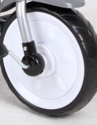 LORELLI Tricicleta pentru copii One Grey control al directiei sezut reglabil copertina scaunel cu husa moale si roti mari silentioase