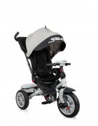 LORELLI Tricicleta pentru copii Speedy Air GreyBlack multifunctionala 4 in 1 scaun rotativ spatar inalt reglabil pe 3 pozitii maner cu control parental 2 tipuri de suport pentru picioare