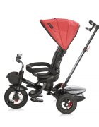 LORELLI Tricicleta pentru copii Zippy Air Ruby control parental 12-36 luni cu scaun reversibil rotire 360 grade spatar reglabil pe multiple pozitii roti din cauciuc cu camera si 2 tipuri de suport pentru picioare