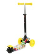 LORELLI Trotineta Draxter Graffiti Smile cu sezut spatar maner parental roti din silicon cu Led ghidon reglabil greutate admisa 20 kg