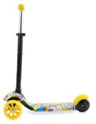 LORELLI Trotineta Draxter Graffiti Smile cu sezut spatar maner parental roti din silicon cu Led ghidon reglabil greutate admisa 20 kg
