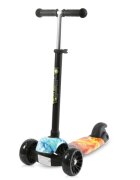LORELLI Trotineta Draxter Red Flame cu sezut spatar maner parental roti din silicon cu Led ghidon reglabil greutate admisa 20 kg
