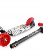 LORELLI Trotineta pentru copii Draxter Black Graffiti ghidon reglabil roti din silicon cu Led greutate admisa 20 kg 3 ani+