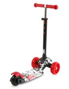 LORELLI Trotineta pentru copii Draxter Black Graffiti ghidon reglabil roti din silicon cu Led greutate admisa 20 kg 3 ani+