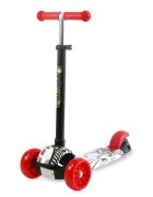 LORELLI Trotineta pentru copii Draxter Black Graffiti ghidon reglabil roti din silicon cu Led greutate admisa 20 kg 3 ani+