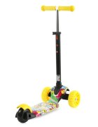 LORELLI Trotineta pentru copii Draxter Graffiti Smile ghidon reglabil roti din silicon cu Led greutate admisa 20 kg 3 ani+