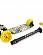 LORELLI Trotineta pentru copii Draxter Graffiti Smile ghidon reglabil roti din silicon cu Led greutate admisa 20 kg 3 ani+