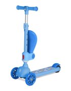 LORELLI Trotineta pentru copii Jetster Plus Blue 3 ani+ pana la 20 kg scaun pliabil si reglabil roti din poliuretan cu led