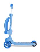 LORELLI Trotineta pentru copii Jetster Plus Blue 3 ani+ pana la 20 kg scaun pliabil si reglabil roti din poliuretan cu led