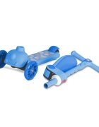 LORELLI Trotineta pentru copii Jetster Plus Blue 3 ani+ pana la 20 kg scaun pliabil si reglabil roti din poliuretan cu led