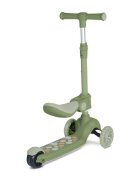 LORELLI Trotineta pentru copii Jetster Plus Green 3 ani+ pana la 20 kg scaun pliabil si reglabil roti din poliuretan cu led