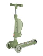 LORELLI Trotineta pentru copii Jetster Plus Green 3 ani+ pana la 20 kg scaun pliabil si reglabil roti din poliuretan cu led