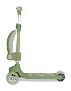 LORELLI Trotineta pentru copii Jetster Plus Green 3 ani+ pana la 20 kg scaun pliabil si reglabil roti din poliuretan cu led