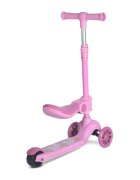 LORELLI Trotineta pentru copii Jetster Plus Pink 3 ani+ pana la 20 kg scaun pliabil si reglabil roti din poliuretan cu led