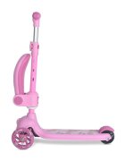 LORELLI Trotineta pentru copii Jetster Plus Pink 3 ani+ pana la 20 kg scaun pliabil si reglabil roti din poliuretan cu led