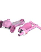 LORELLI Trotineta pentru copii Jetster Plus Pink 3 ani+ pana la 20 kg scaun pliabil si reglabil roti din poliuretan cu led