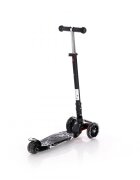LORELLI Trotineta pentru copii Rapid Black Flash 4 roti LED ghidon reglabil pliabila greutate suportata 50 kg varsta 5 ani+