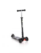 LORELLI Trotineta pentru copii Rapid Black Flash 4 roti LED ghidon reglabil pliabila greutate suportata 50 kg varsta 5 ani+