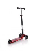 LORELLI Trotineta pentru copii Rapid Red Fire 4 roti LED ghidon reglabil pliabila greutate suportata 50 kg varsta 5 ani+