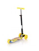 LORELLI Trotineta pentru copii Rapid Yellow Graffiti 4 roti LED ghidon reglabil pliabila greutate suportata 50 kg varsta 5 ani+