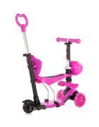 LORELLI Trotineta pentru copii Smart Plus Pink 3 roti cu LED scaun reglabil si detasabil maner parental reglabil ghidon reglabil greutate suportata 20 kg varsta 3 ani+