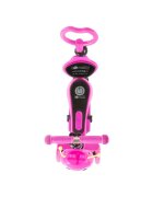 LORELLI Trotineta pentru copii Smart Plus Pink 3 roti cu LED scaun reglabil si detasabil maner parental reglabil ghidon reglabil greutate suportata 20 kg varsta 3 ani+