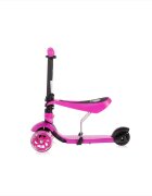 LORELLI Trotineta pentru copii Smart Plus Pink 3 roti cu LED scaun reglabil si detasabil maner parental reglabil ghidon reglabil greutate suportata 20 kg varsta 3 ani+