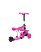 LORELLI Trotineta pentru copii Smart Plus Pink 3 roti cu LED scaun reglabil si detasabil maner parental reglabil ghidon reglabil greutate suportata 20 kg varsta 3 ani+