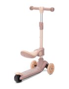 LORELLI Trotineta pentru copii Speedster Beige cu scaunel roti din silicon cu led ghidon reglabil greutate admisa 50 kg