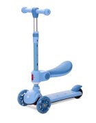 LORELLI Trotineta pentru copii Speedster Blue cu scaunel roti din silicon cu led ghidon reglabil greutate admisa 50 kg
