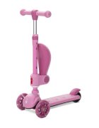 LORELLI Trotineta pentru copii Speedster Pink cu scaunel roti din silicon cu led ghidon reglabil greutate admisa 50 kg
