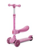 LORELLI Trotineta pentru copii Speedster Pink cu scaunel roti din silicon cu led ghidon reglabil greutate admisa 50 kg