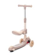 LORELLI Trotineta pentru copii Swiftie Beige pliabila roti cu led sezut pliabil ghidon reglabil platforma cu lumini si melodii greutate admisa 50 kg