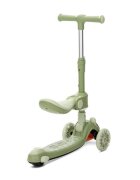LORELLI Trotineta pentru copii Swiftie Green pliabila roti cu led sezut pliabil ghidon reglabil platforma cu lumini si melodii greutate admisa 50 kg