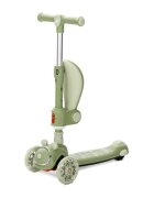 LORELLI Trotineta pentru copii Swiftie Green pliabila roti cu led sezut pliabil ghidon reglabil platforma cu lumini si melodii greutate admisa 50 kg