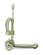 LORELLI Trotineta pentru copii Swiftie Green pliabila roti cu led sezut pliabil ghidon reglabil platforma cu lumini si melodii greutate admisa 50 kg